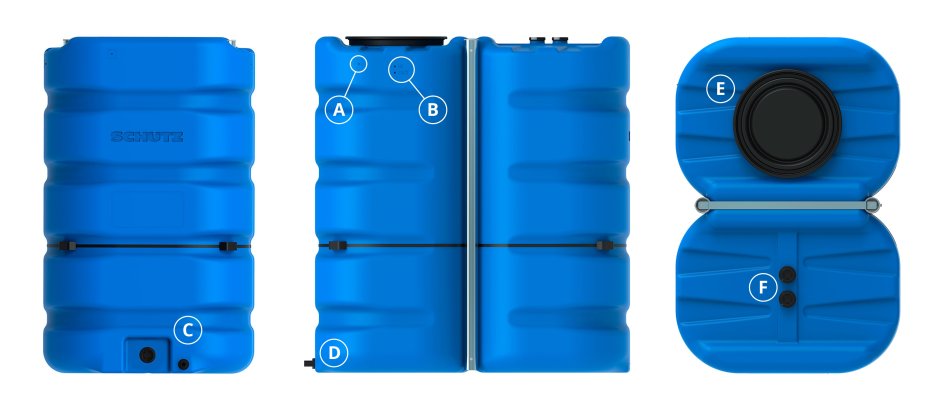 Depósito agua potable de 2.000 litros, 2.400 litros y 3.000 litros